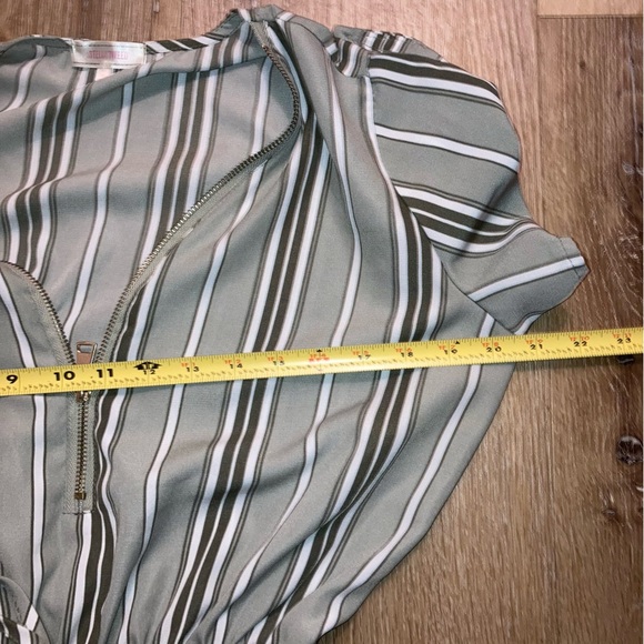 Stella Tweed Women’s Vertical Green Striped Dress with Zipper Neckline | Size M - Picture 6 of 10